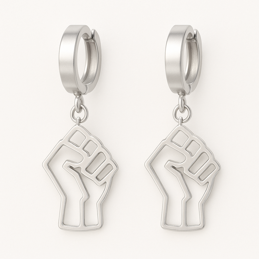 Fist Up dangle earrings