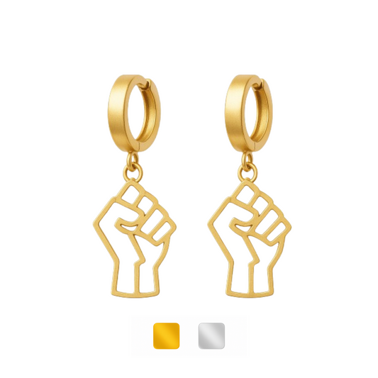 Fist Up dangle earrings